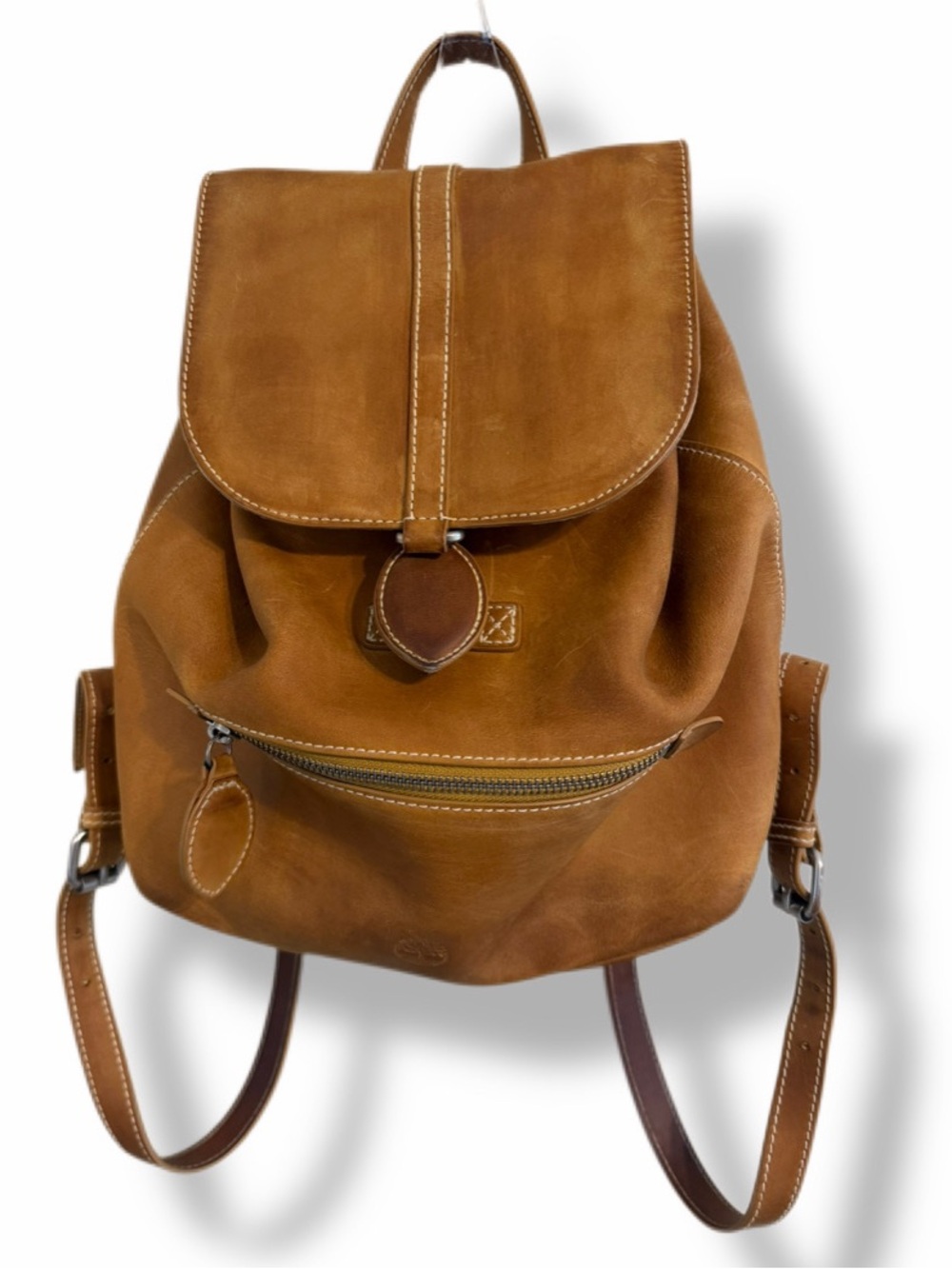 Timberland Genuine Leather Rucksack Backpack Cognac Brown